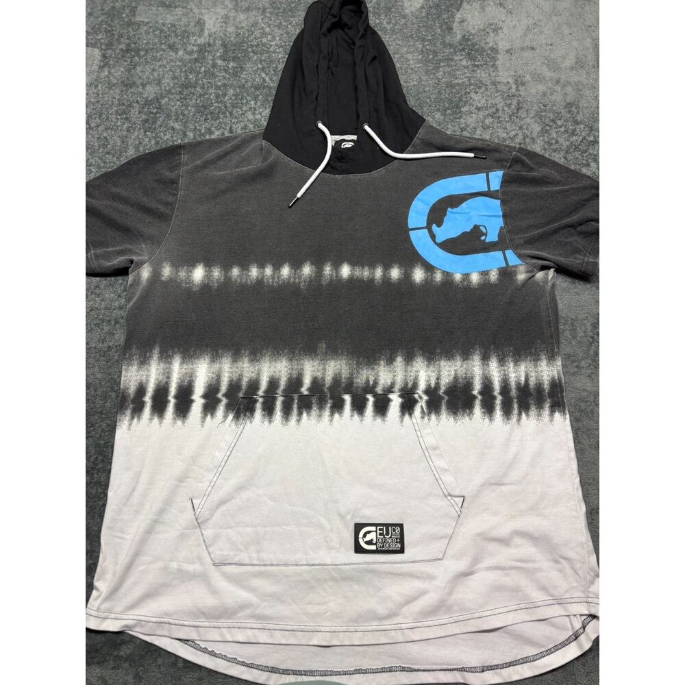 Ecko Untld Hooded Shirt Mens 3XL Drawstring Cement Hooper Hip Hop (STAIN)
